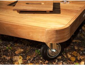Masă joasă de grădină din lemn de tec cu roți Ezeis Resort