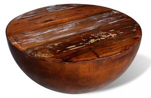 Masuta cafea, forma de bol, baza din otel, lemn masiv reciclat - V241648V