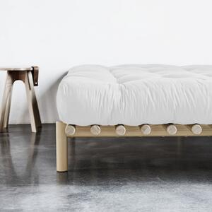 Pat dublu din lemn de pin cu saltea Karup Design Pace Comfort Mat Natural/Natural, 160 x 200 cm