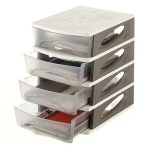 Organizator din plastic MEDYA 26,5 x 35 x 39 cm, maro