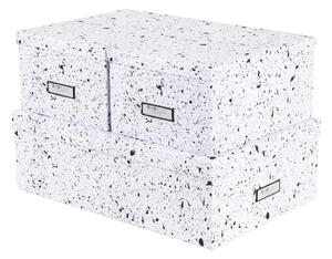 Set 3 cutii de depozitare Bigso Box of Sweden Inge, alb-negru