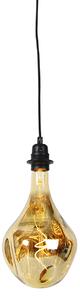 Lampă suspendată neagră reglabilă cu LED chihlimbar reglabilă - Cava Luxe