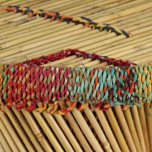 Masuta de cafea, bambus, cu detalii chindi, multicolor - V244214V