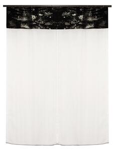 Perdea Velaria bamboo alb si suet negru, 140x175 cm