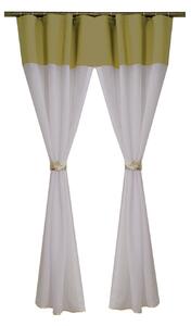 Perdea Velaria bamboo alb si verde brotacel, 135x150 cm