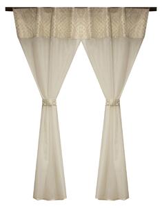 Perdea Velaria voal ivoire si tafta crem, 145x140cm