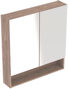 Geberit Selnova Square dulap 58.8x17x85 cm cu oglinda nucă 501.266.00.1