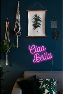 Decorațiune luminoasă de perete Candy Shock Ciao Bella, 40 x 28,5 cm, roz