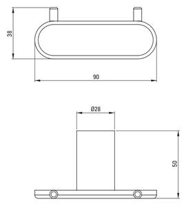 Deante Round, baie 2 carlig pentru prosoape, auriu mat, DEA-ADR_R121
