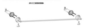 BISK Erga FOR YOU, suport dublu pentru prosoape 60 cm, crom, ERG-01181