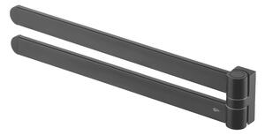 BISK Erga Futura, suport pentru prosoape cu 2 brate 435 mm, negru mat, ERG-02968