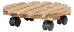 Suport din lemn cu roți pentru ghivece Esschert Design Nature, ø 29 cm, maro