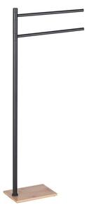 Gedy Gedy, TRILLY Suport cu suport pentru prosoape, pătrat, negru mat/bambus, TR3141