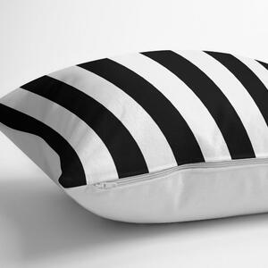 Față de pernă cu amestec din bumbac Minimalist Cushion Covers Black White Striped, 45 x 45 cm, negru - alb