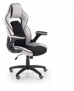 Scaun gaming SONIC, negru/gri, stofa, 69x70x115/124 cm