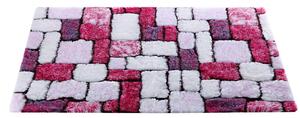 ASTOREO Covoras de baie din plus fin Mozaic - violet - Mărimea contur rotunjit 50 x 40 cm