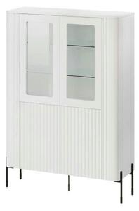 Vitrina VERA, alb, PAL laminat/sticla, 110x40x160 cm
