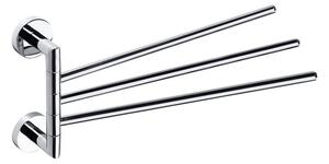 Sapho Sapho, suport triplu pentru prosoape X-ROUND, pivotant 450 mm, crom, XR407