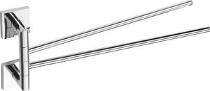 Sapho Sapho, X-SQUARE suport dublu pentru prosoape pivotant 420 mm, crom, XQ405