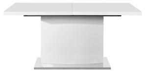 KONDELA Masă de dining culoare albă HG, 160-200x90 cm, KORINTOS