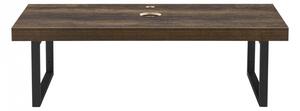 Blat pentru lavoar ABBR-78xxWO, 100 x 45 x 30 cm, PAL//metal, culoarea lemnului de nuc / negru mat, cu suport metalic - P71649881