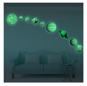 Set autocolante fosforescente de perete Ambiance Solar System