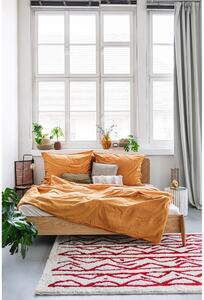 Lenjerie pentru pat dublu din bumbac stonewashed Bonami Selection, 200 x 220 cm, portocaliu teracotă