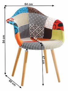 KONDELA Fotoliu de design, material textil mozaic/fag, KADIR NEW TIP 1