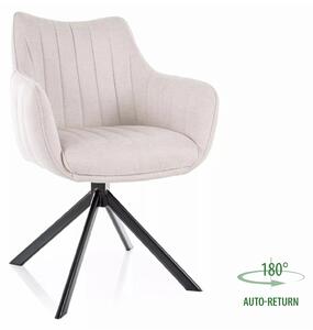 Scaun living rotativ AZALIA, bej deschis/negru, stofa clasica/metal, 6