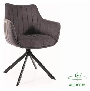 Scaun rotativ AZALIA, gri inchis/negru, stofa/metal, 61x58x86 cm