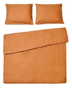 Lenjerie pentru pat dublu din bumbac stonewashed Bonami Selection, 160 x 220 cm, portocaliu teracotă