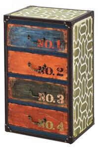 Comoda Goslar, 66 x 40 x 30 cm, MDF/imitatie piele, multicolor, cu 4 sertare - P71650545