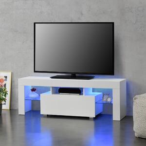 Masa televizor Grimsey iluminata cu LED alb/alb extra lucios - P69638641