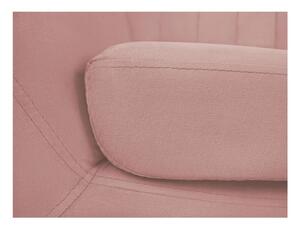 Canapea cu tapițerie din catifea Mazzini Sofas Sardaigne, 158 cm, roz deschis