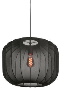 Lampă pandantiv Japandi neagră cu abajur din stofă 45cm - Sable