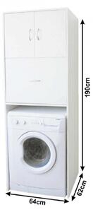 Dulap adânc deasupra maşinii de spălat, alb, 64x190x60 cm - TP251854