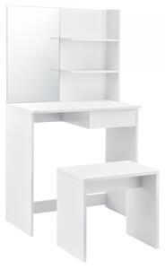 Set Siloah masa de toaleta/machiaj cu oglinda si scaun, 141 x 75 x 39,7 cm, PAL, alb - P59480967