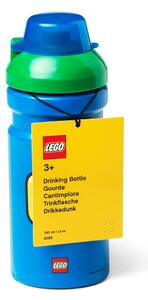 Sticlă pentru apă cu capac verde LEGO® Iconic, 390 ml, albastru