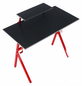 Masă PC/masă de joc, roşu/negru, LATIF