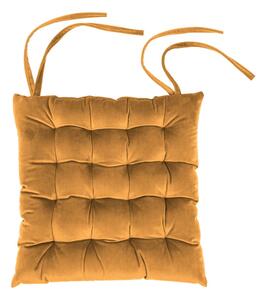 Pernă scaun din catifea Tiseco Home Studio, 37 x 37 cm, portocaliu