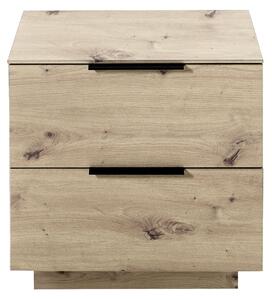 Cabinet din pal si MDF cu 2 sertare, Madeline Stejar, l60xA44xH61 cm