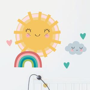 Set autocolante pentru perete Ambiance Sun, Clound and Rainbow