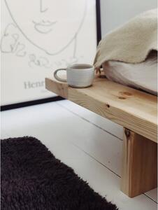 Pat din lemn de pin cu saltea Karup Design Japan Comfort Mat Raw/Natural, 140 x 200 cm