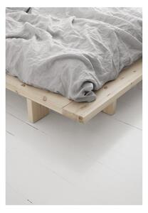 Pat dublu din lemn de pin cu saltea Karup Design Japan Comfort Mat Black/Natural, 160 x 200 cm