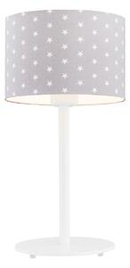 Veioza/Lampa de masa pentru camera copii MAGIC gri cu stele albe