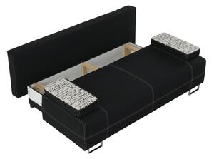 KONDELA Canapea extensibilă cu spaţiu de depozitare, negru/model, ELIZE