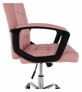 Fotoliu de birou, piele ecologică roz RULIS