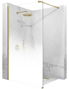 Rea Aero Ombre, paravan de duș walk-in 110x195 cm, sticlă transparentă de 8 mm cu model alb, profil auriu mat, REA-K2465