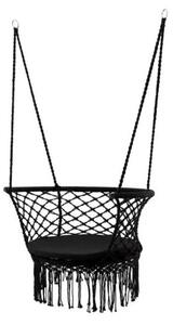 Leagan tip scaun, cu perna, negru, max 150 kg, 80x60x120 cm, Rivo