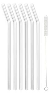 Set 6 paie din sticlă Vialli Design, lungime 23 cm, alb